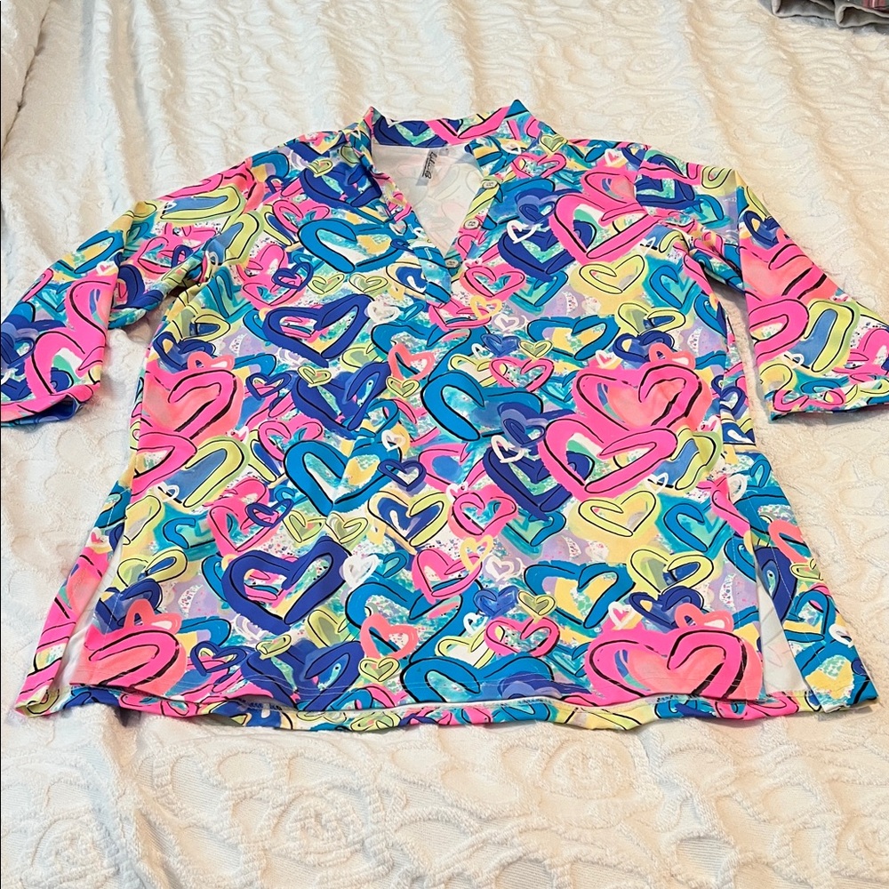 Lulu-B Vibrant Heart Design Top